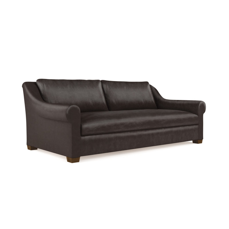 Canapé à accoudoirs roulés Thompson, Cuir chocolat, H 32 po x l 72 po x P 46 po