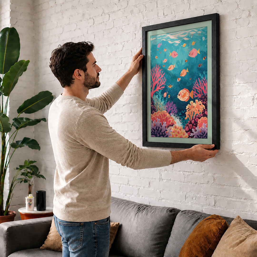 Coral Reef Awakening Tropical - Framed Print