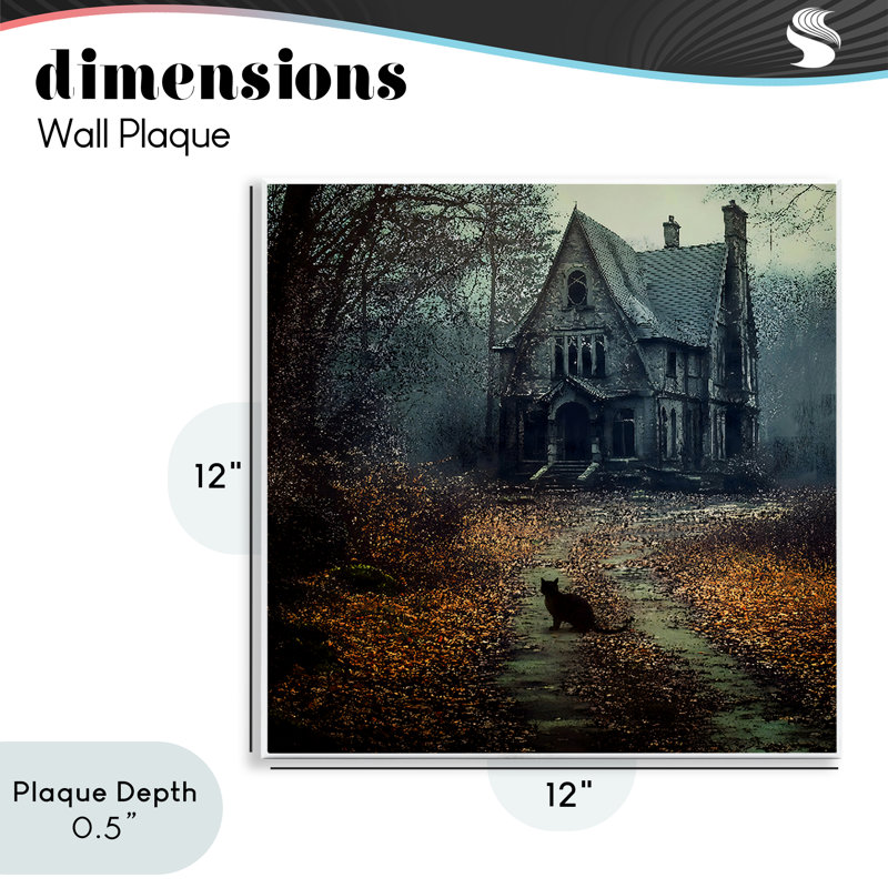 " Cat at Eerie Haunted Mansion " Graphic Art Print