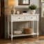 Console traditionnelle de la série Daisy avec 2 tiroirs et une tablette inférieure, table d'appoint classique pour salon-2056917516-2056917524-2056917529