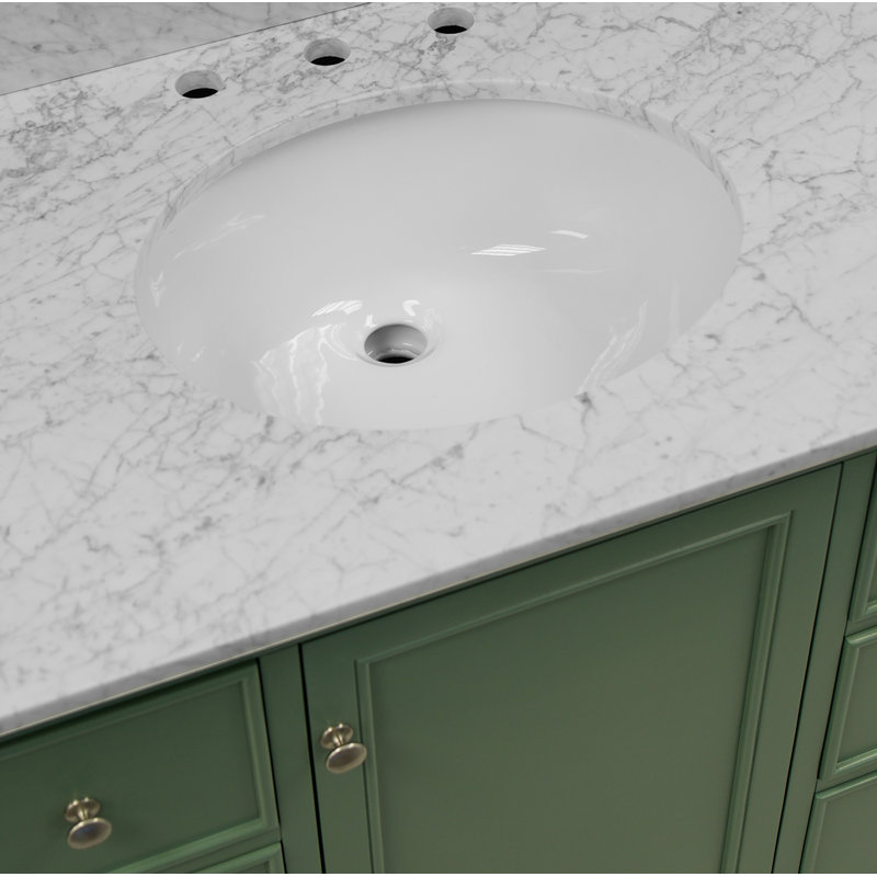 Ensemble de meuble-lavabo simple 42 po Ferdinand, Marbre de Carrare, Sauge vert