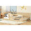 Lit simple pour lit de style avec 7 lattes en contreplaqué, clôture et porte, bois de pin, facile à assembler, capacité de 250 lb, pin amovible de haute qualité en chêne naturel, clôture de 21,5 po, poids-559866373-559866368