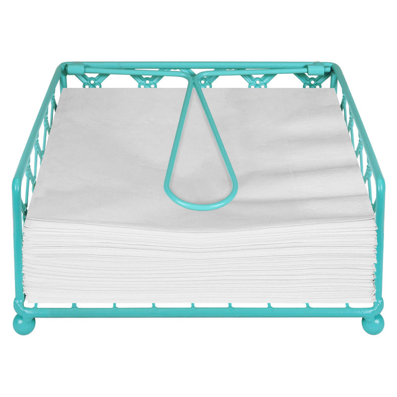 Metal Flat Napkin Holder, Blue
