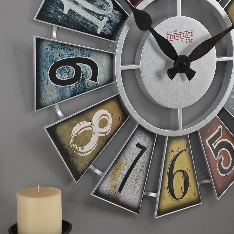 Multicolor Numeral Windmill 24" Farmhouse Wall Clock