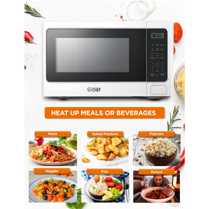 CHM Series Commercial Chef 20.4" 1.3 cu ft. 1000 - Watt Countertop Microwave, White