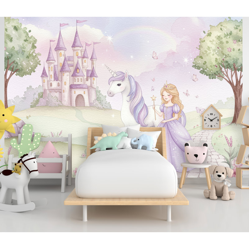 Unicorn Princess Room, L 145 po x l 100 po, Peler et coller