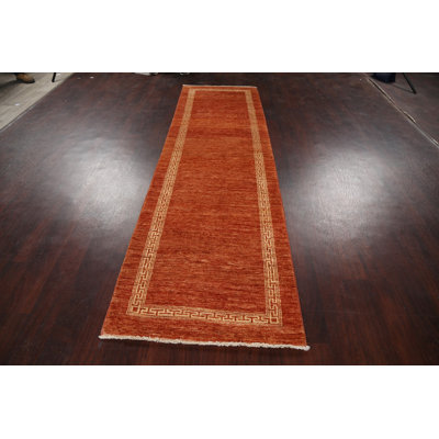 One-of-a-Kind 2'8" X 9'3" New Age Runner Wool Area Rug in Orange