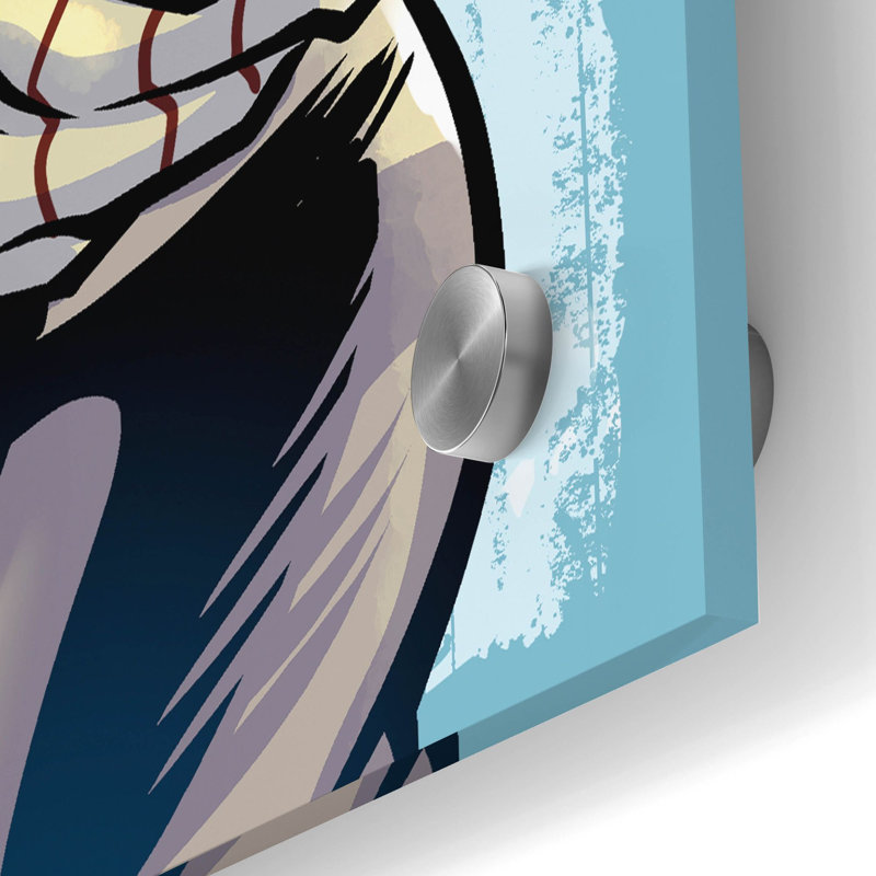 Dessin de mascotte de joueur de baseball sur plastique / acrylique par Flyland Designs Print, H 36 po x l 24 po x P 0,2 po