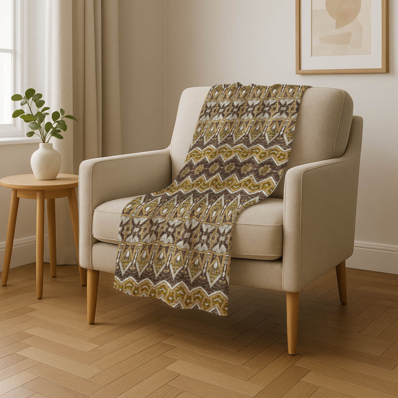 Jeté marocain Addison Sherpa ASB909, Doré