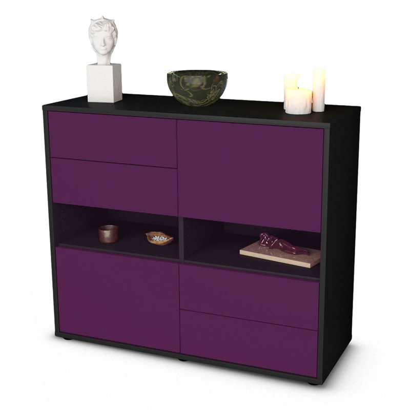 Prosper 92cm Sideboard, Anthracite/Purple