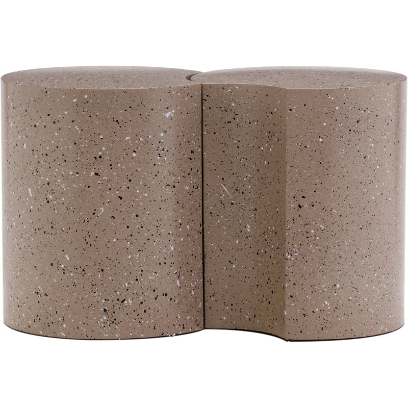 Hylie Iron Top End Table Set, Taupe