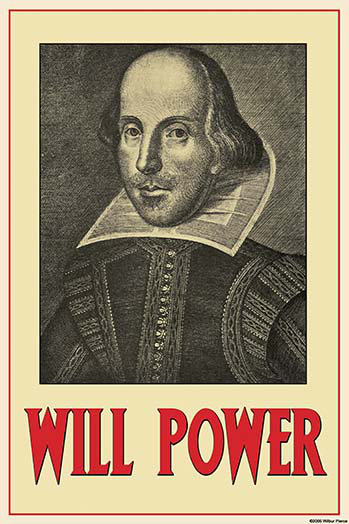 « will power » par william shakespeare, impression, H 66 po x l 44 po