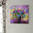 Bouquet vif de fleurs printanières sur fond mauve - reproduction d'art sur toile-55634677-55634681