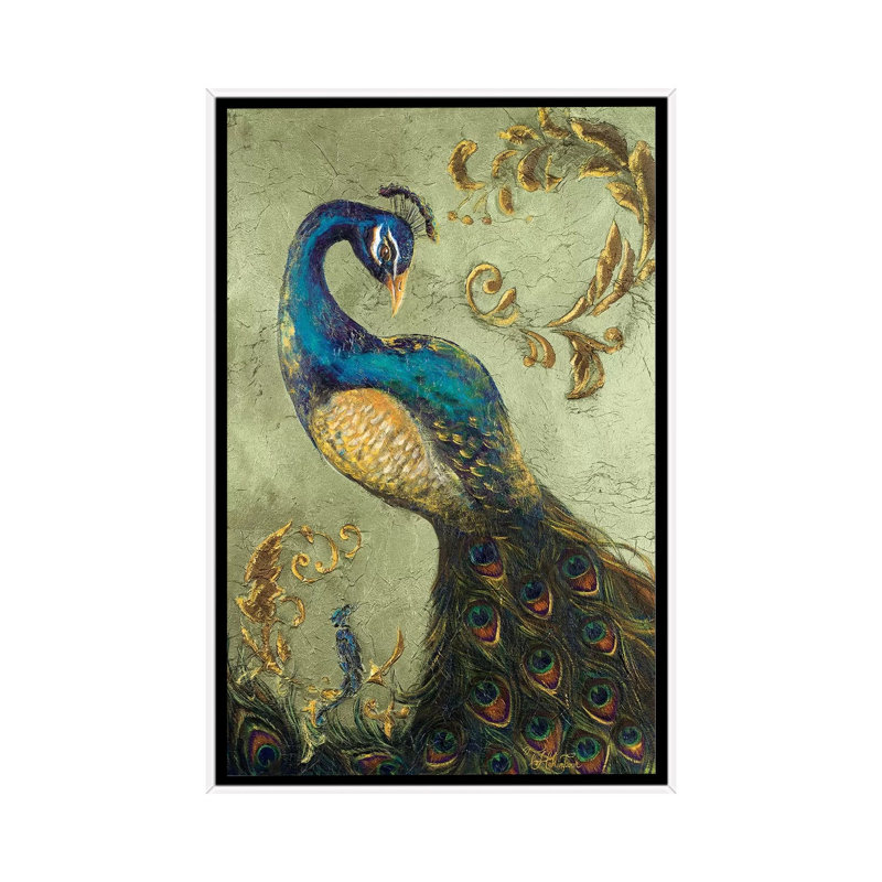 «Peacock on Sage II» par Tiffany Hakimipour - reproduction d'art, Aucun mat, H 48 po x l 32 po x P 1,5 po