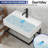 Deervalley 22"X14" White Wall Mounted Bathroom Sink With Black Towel Bar, Rectangular Bathroom Sink With Overflow