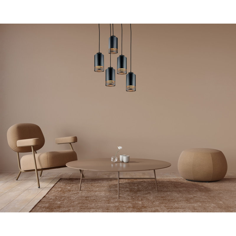 - Light Pendant, 5 Lights, Black
