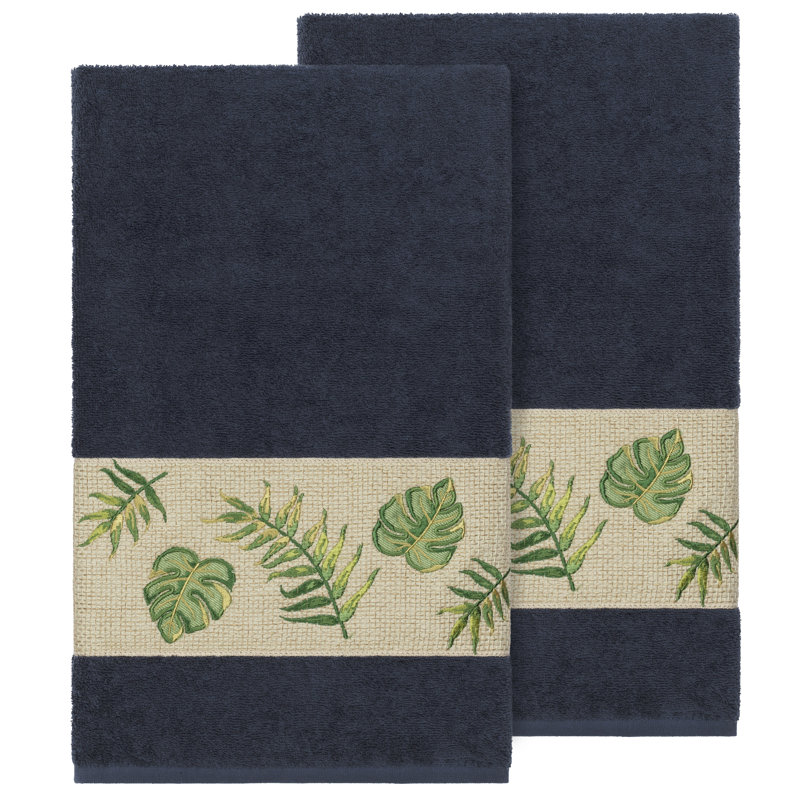 Zoe Turkish Cotton Midweight Bath Towel, Midnight Blue