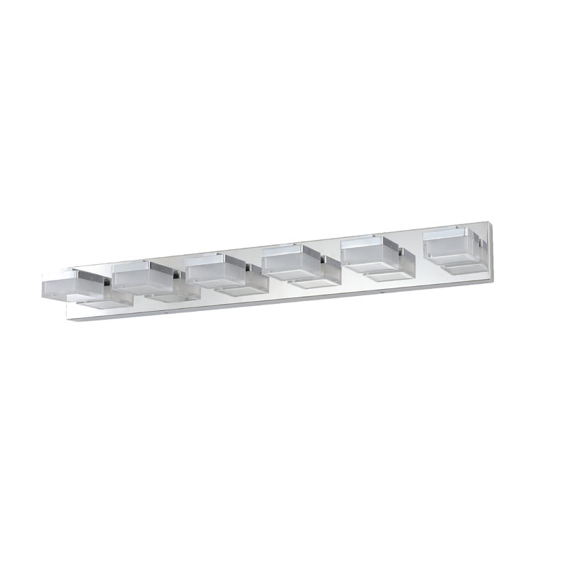 Modern 6-Light Chrome LED Vanity Mirror Light Fixture