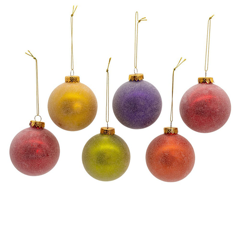 Ensemble d'ornement boule de couleur unie 80mm Kurt Adler