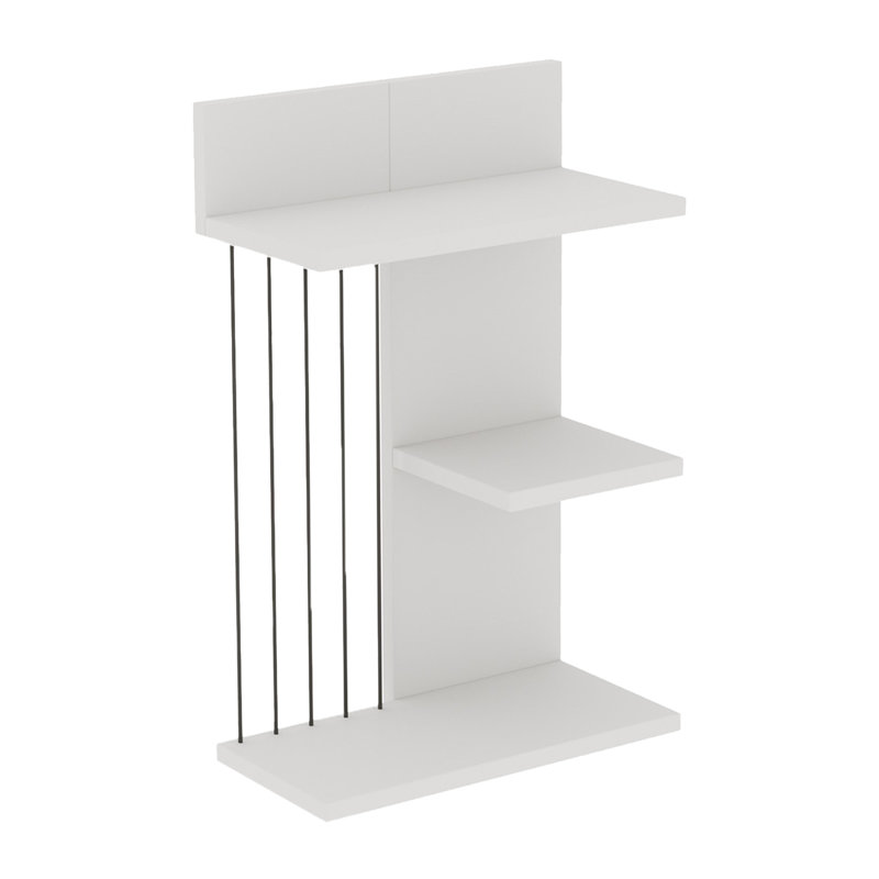 Modern White Wall Shelf, 3-Tier Design, 15.7 x 23.6 x 7.5 inches | 100% Melamine Coated Particle Board, Thickness: 0.7 inches | Space-Saving Storage, Easy Wall Mount, Ideal for Home & Office Decor