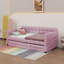 Lit de jour moderne avec lit gigogne escamotable, canapé-lit en velours avec 4 poches de rangement latérales-1375143721