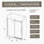 Porte de douche en verre durable avec poignée en acier inoxydable et barre de support, conception coulissante pour douche à l'italienne