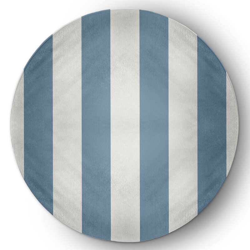 Prashant Chenille Striped Indoor Rug, Round 5'