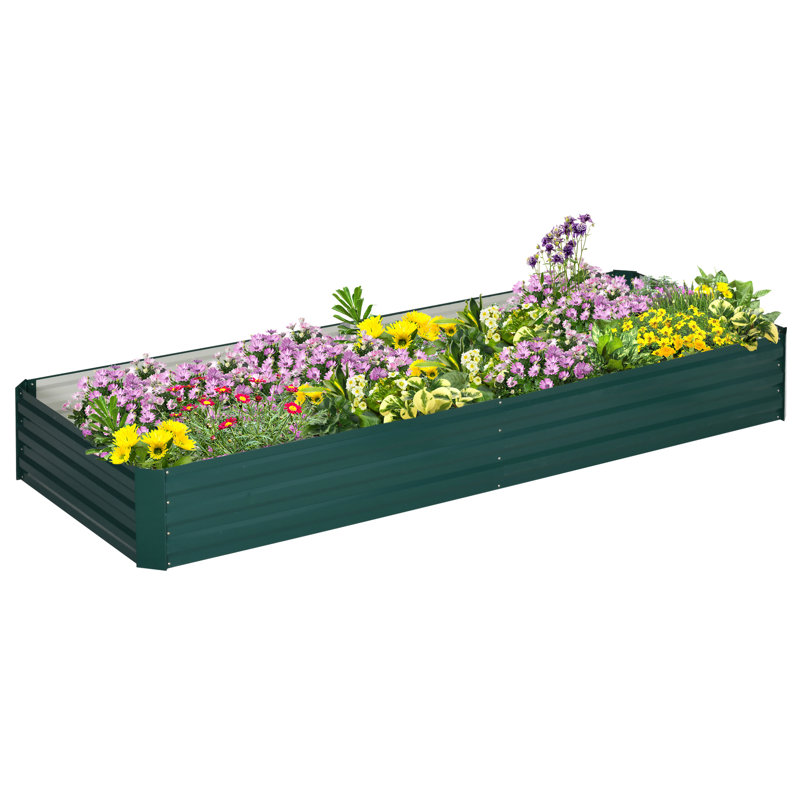 Lit de jardin surélevé galvanisé Outsunny