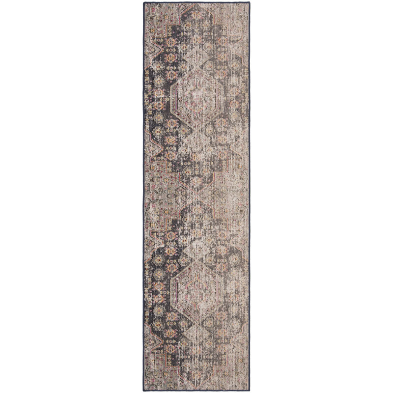 Hogue Hooked Black/Taupe Indoor/Outdoor Rug, Runner 69 x 244 cm