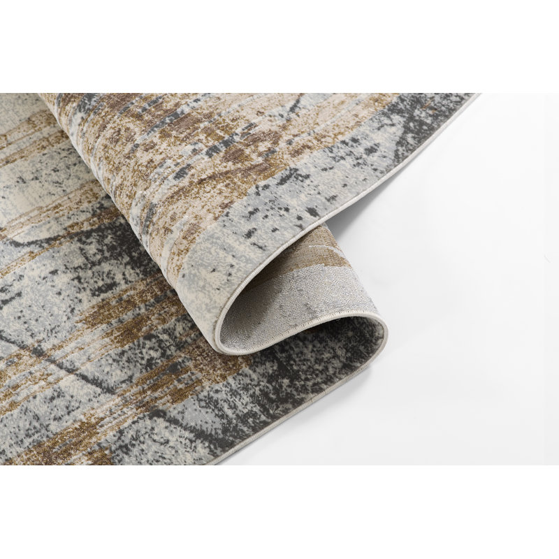 Erla Polyester Blend Abstract Blue Area Rug 7'10" X 10', 7'10" X 10'