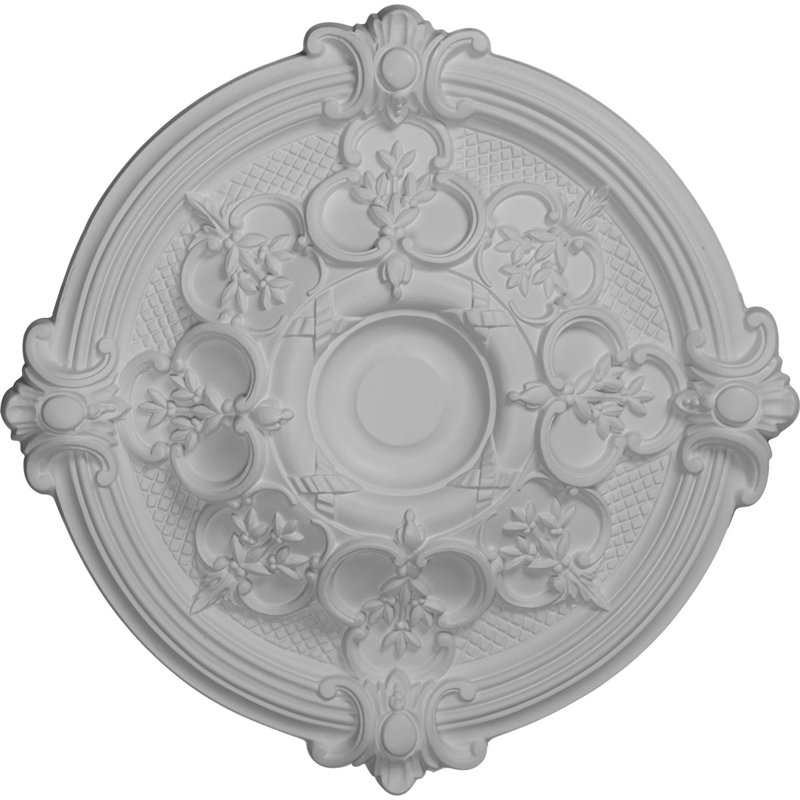 Médaillon de plafond H 17,375 po x l 17,375 po x P 1,75 po Milton, Avec une couche d'apprêt