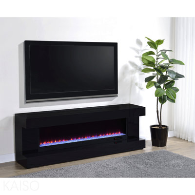 Meuble télé avec foyer et haut-parleur Bluetooth