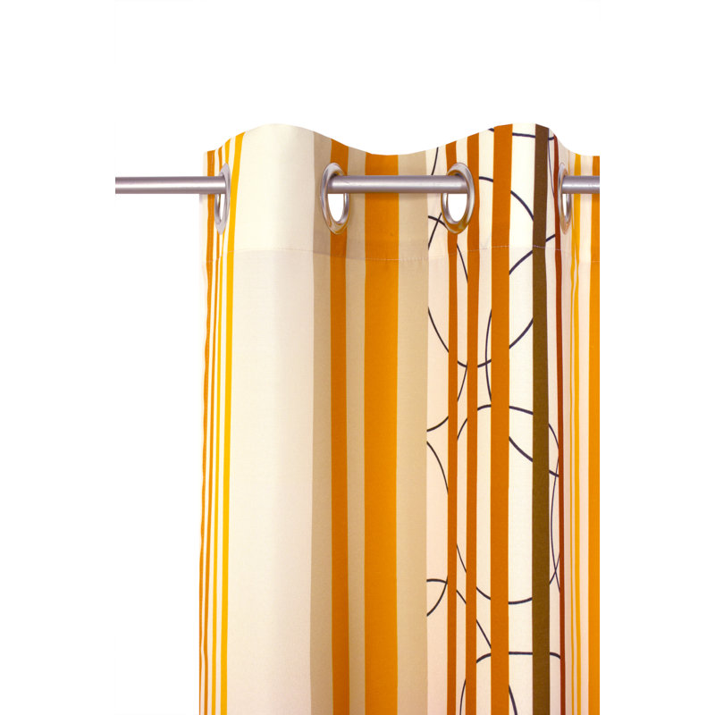 Peachey Synthetic Eyelet single Curtain Panel, opaque, 130cm Width x 255cm Drop, Orange