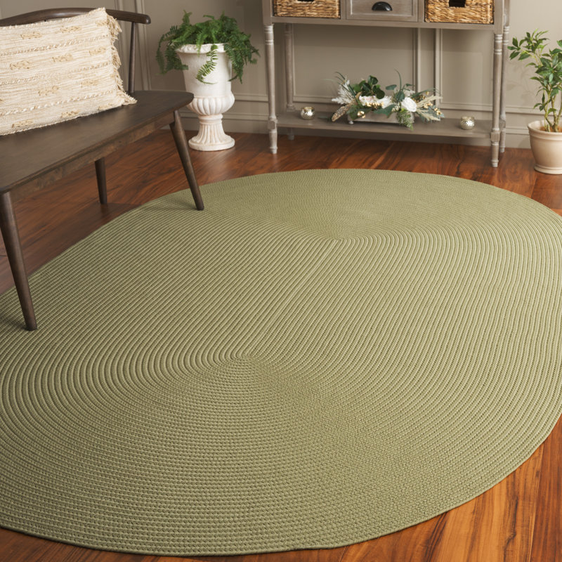 Tapis de couleur unie performance tissé à la main Tair, Oval 6 pi x 9 pi