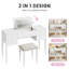 Ensemble de meuble-lavabo moderne avec miroir et lumières, ensemble de meuble-lavabo 5 tiroirs avec tabouret Modern-61036799