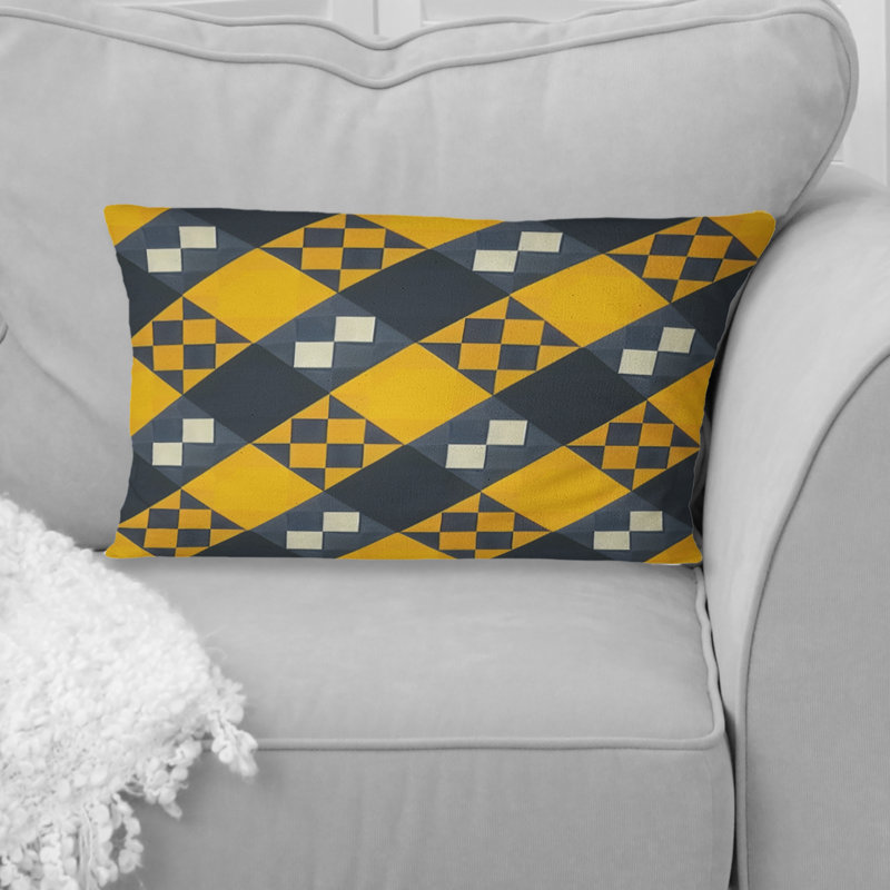 Coussin jaune moderne Modern Houndstooth I