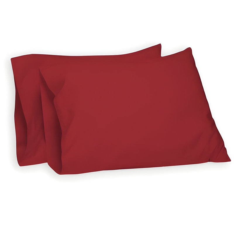 400TC Sateen Cotton Solid Pillowcases (Set Of 2), Burgundy
