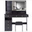 Ensemble de meuble-lavabo de 41 po avec tiroir à gauche de grande taille + ensemble de commode avec tabouret rembourré, 2 blocs d'alimentation AC + 2 USB, support pour séchoir à cheveux, miroir à DEL très grand à commande tactile, interrupteur 3 couleurs, certificat EPA, GCC, UL-1726772984