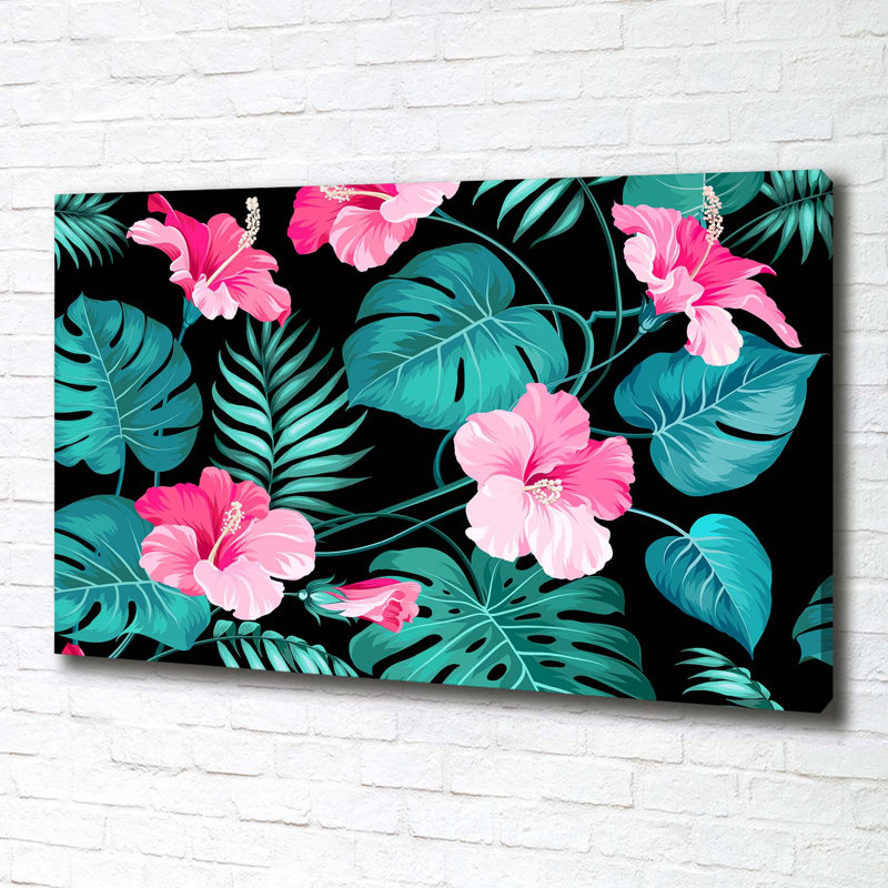 Tropical Flowers - No Frame Print on Canvas