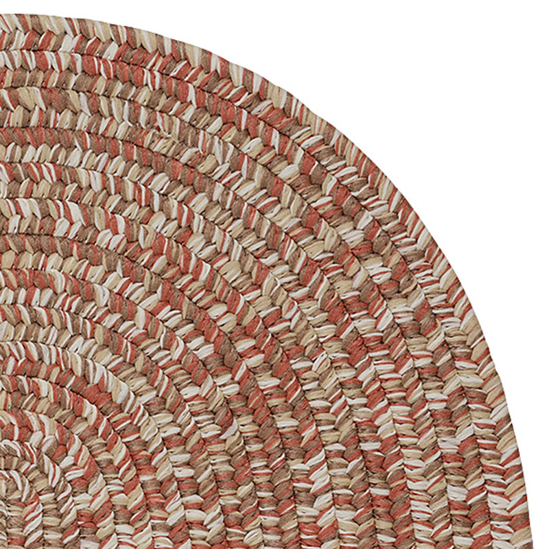 Tapis réversible intérieur / extérieur Freels - terre cuite, Rond 7 pi