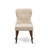 5-Pc Dining Set consists of a Pedestal Kitchen Table and 4 Light Tan Linen Fabric Dining Chairs with Button Tufted- Antique Walnut-1016077674-1030724745