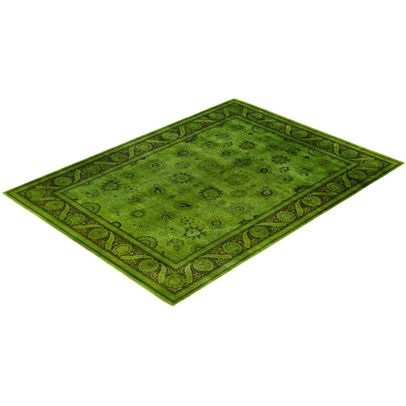 Overdyed One-of-a-Kind 9' 4" X 12' 2" Hand Knotted Area Rug