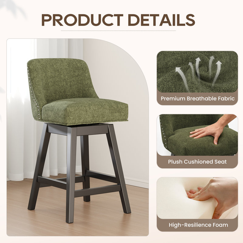 Swivel Counter Stool, Green