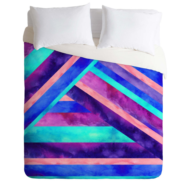 Jacqueline Maldonado Polyester Striped Duvet Cover, Twin/Twin XL Duvet Cover + 1 Standard Sham