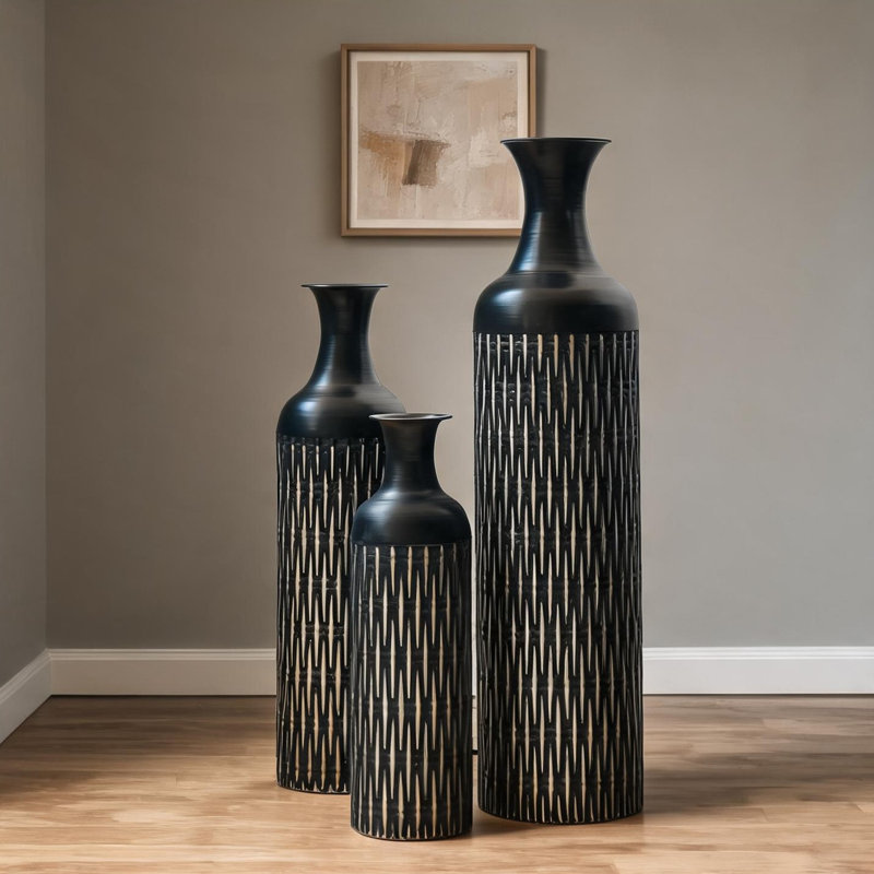 Vases et bocaux de salon, combinant 19,69 po, détails en céramique et fabrication en verre avec 19,69 po