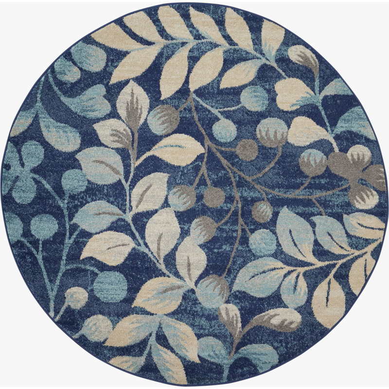 Floral Indoor Rug, Round 5'3"