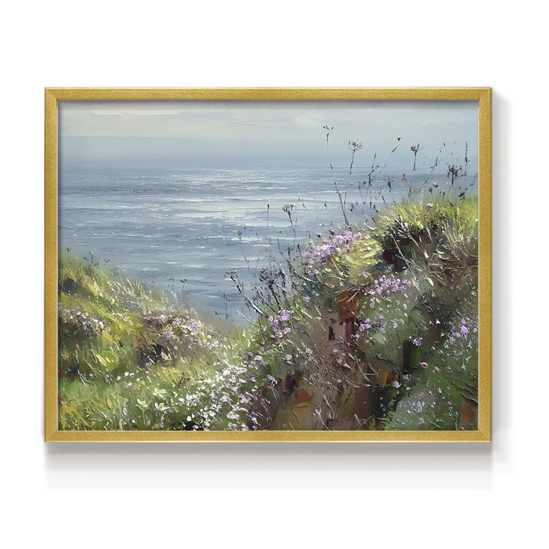 Paysages rétro-DLVI-reproduction encadrée, H 22 po x l 28 po, Doré