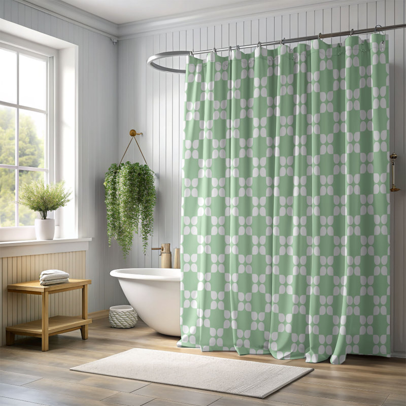 Rideau de douche Premium, H 74 po x l 71 po, Vert mer