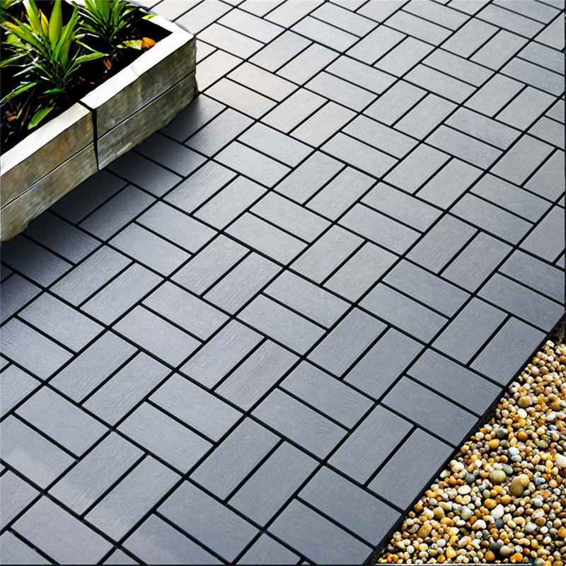 44-PackWaterproof Interlocking Deck Tiles, All-Weather Patio & Balcony Flooring, Easy Install, Gray