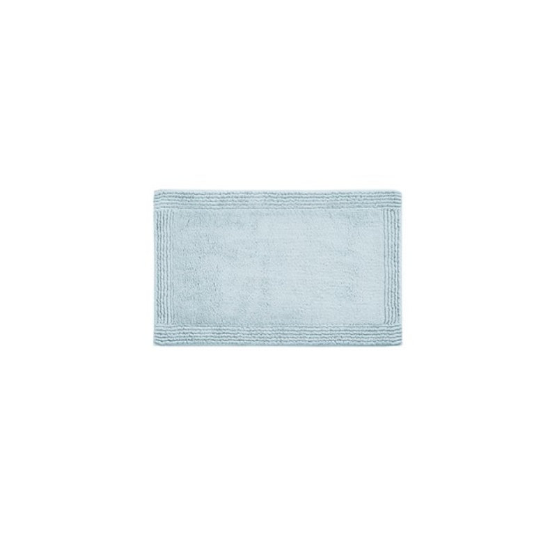 100% Cotton Tufted 3000 GSM Reversible Bath Rug Blue 21X34", Blue, Rectangle 2'10" x 1'9"
